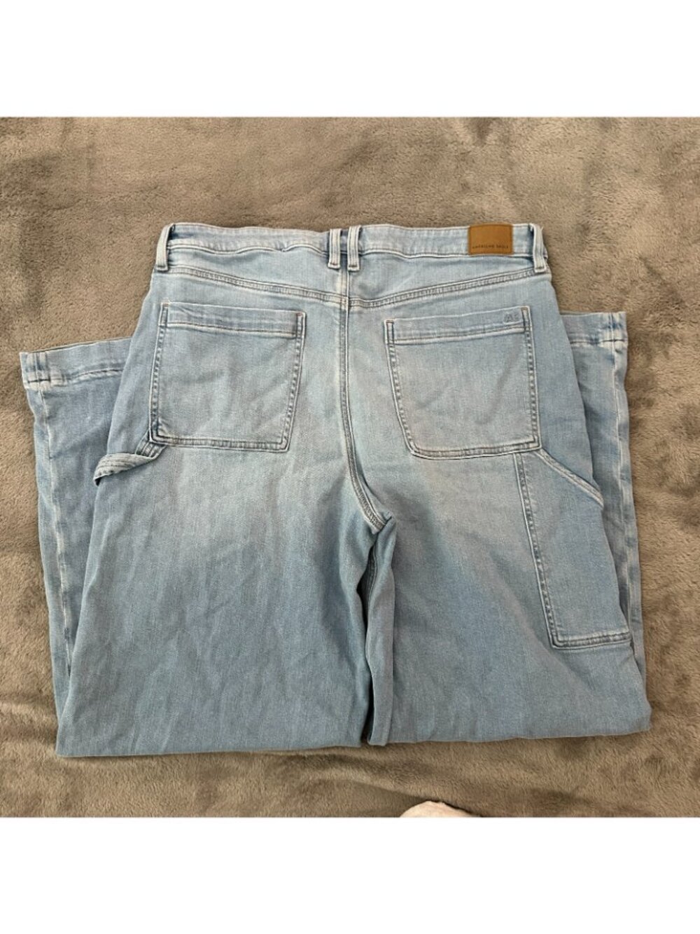 American Eagle Wide Leg Cargo Baggy Jeans Women's size 16 Super High Rise - Picture 9 of 9